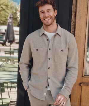 Pacifica Stretch Twill Shirt - Taupe Herringbone