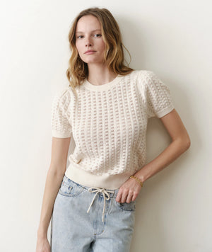 Ellie Puff Sleeve Sweater - Cream