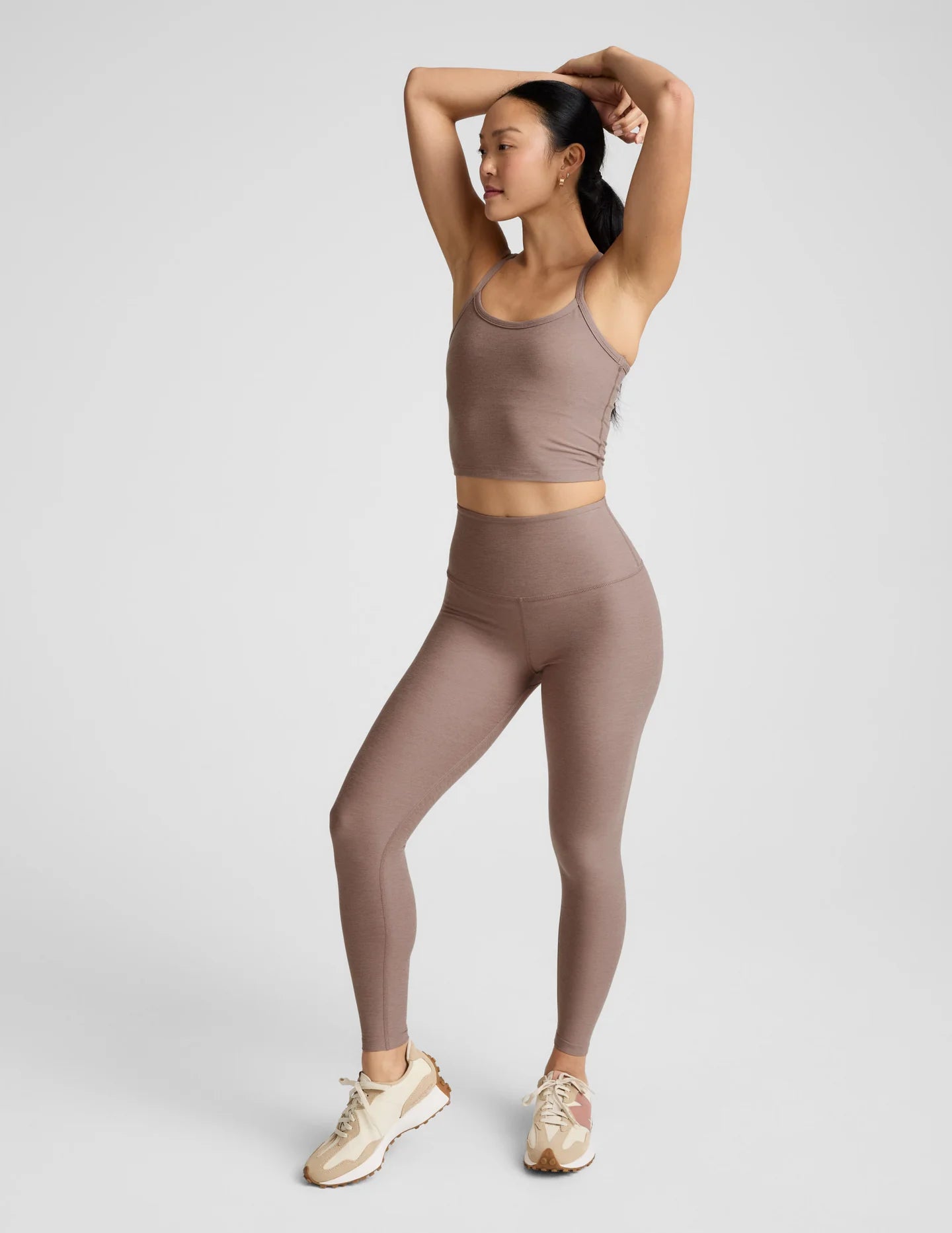 Spacedye Caught In The Midi High Waisted Legging - Rosey Taupe