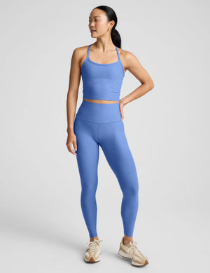 Spacedye Slim Racerback Cropped Tank - Wild Flower Blue