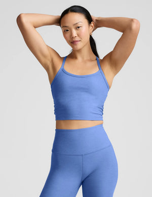 Spacedye Slim Racerback Cropped Tank - Wild Flower Blue