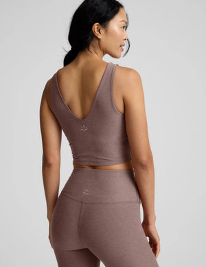 Spacedye Good Day Cropped Tank - Rosey Taupe