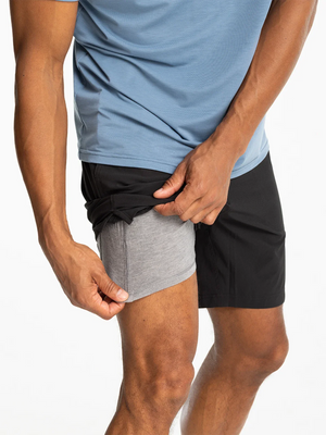 Men's Lined Active Breeze Short 7 - Black