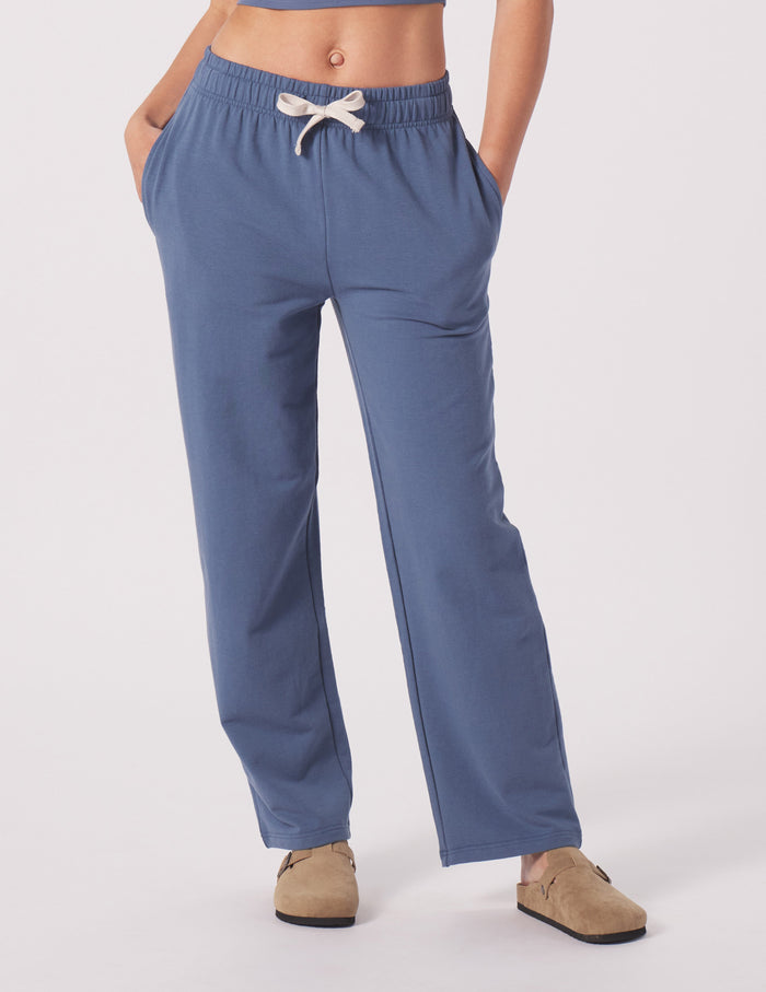 Straight Leg Sweatpant - Washed Blue