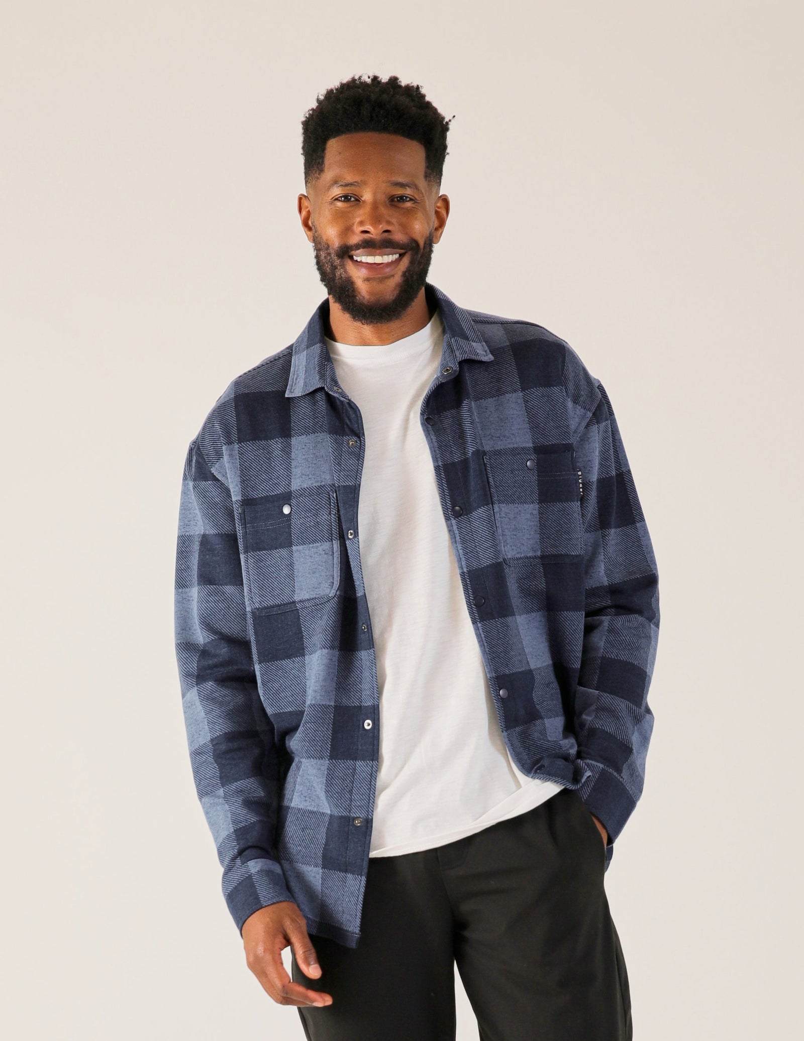 Trek Shirt: Navy/Denim Plaid