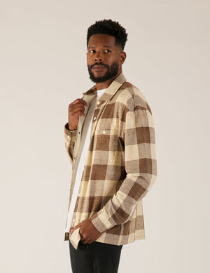 Trek Shirt: Chocolate/Oatmilk Buffalo Plaid