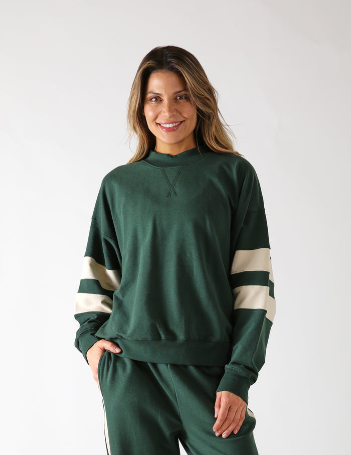 Vintage Oversized Crew: Forest/Oatmilk
