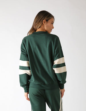 Vintage Oversized Crew: Forest/Oatmilk