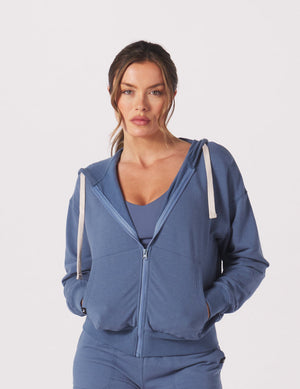 Vintage Oversized Zip - Washed Blue