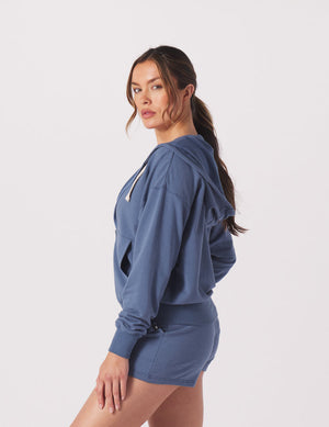 Vintage Oversized Zip - Washed Blue