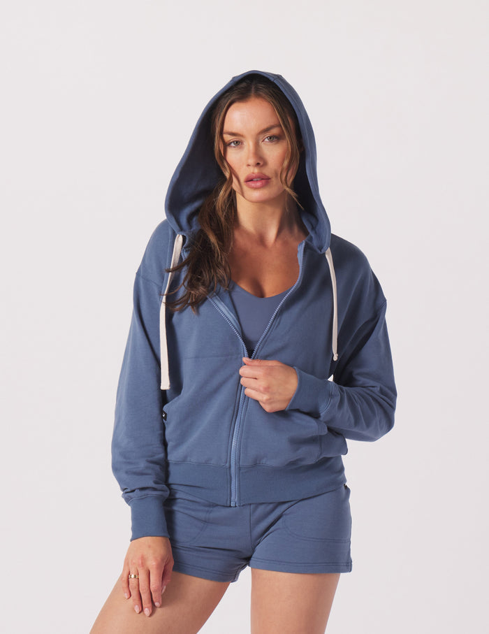 Vintage Oversized Zip - Washed Blue