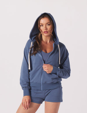 Vintage Oversized Zip - Washed Blue