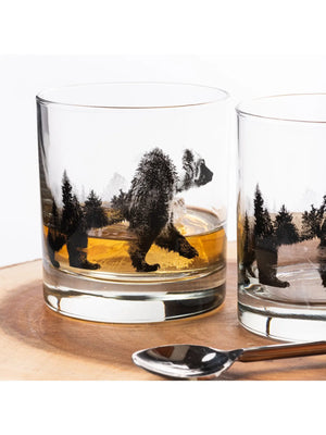 Double Exposure Bear Whiskey Glasses