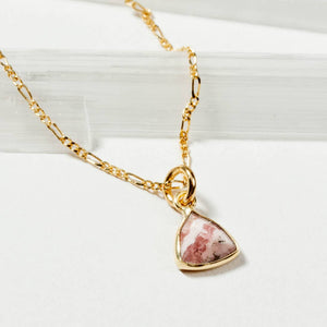 Bermuda Triangle Dainty Collar Necklace- Rhodochrosite