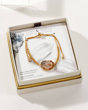 Golden Elements Adjustable Bracelet- Geode