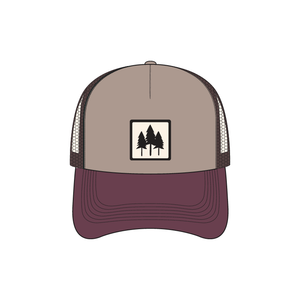 Three Tree Tri Tone Trucker- Plum
