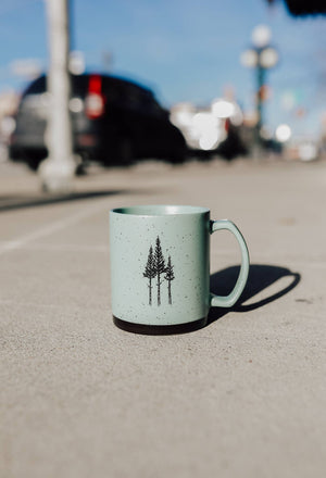 Rustic Three Tree Ceramic Mug