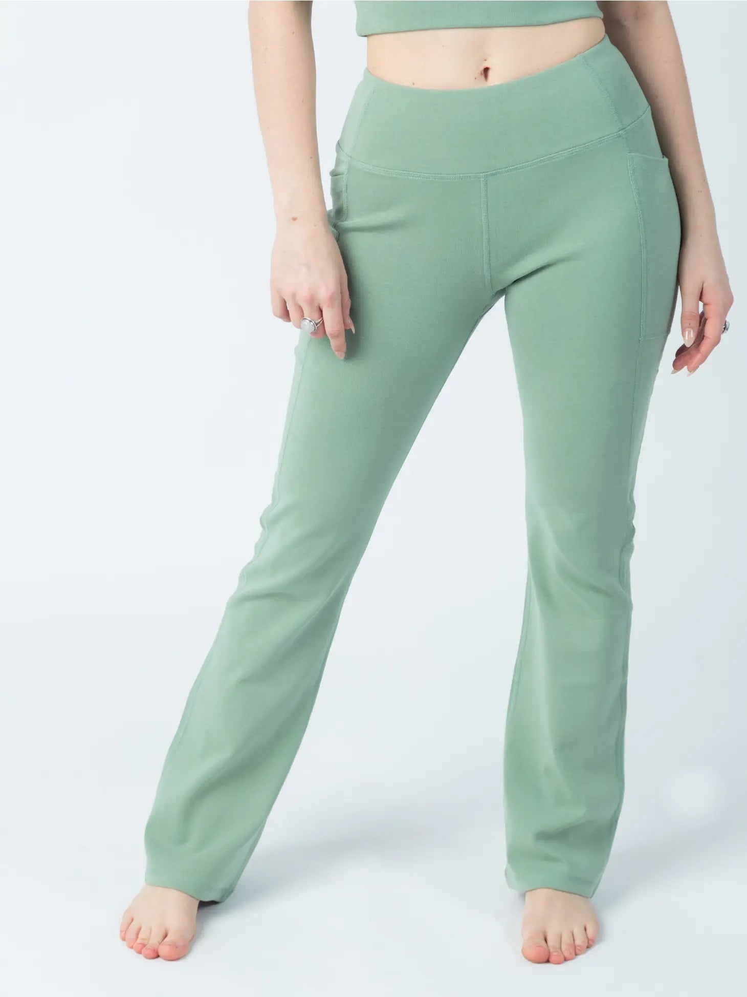 PlantTec™ Flare Leggings - Sage - Free Air Life Co.