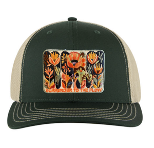 Surrender to the Flow Trucker Hat - Olive Green/Tan