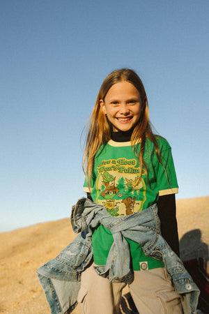 Woodsy Owl and Friends Youth Short Sleeve Ringer Tee
