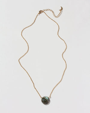 Gem in the Moon Gemstone Necklace- Labradorite