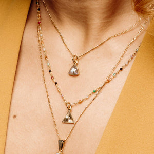 Bermuda Triangle Dainty Collar Necklace- Labradorite