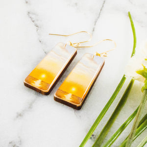 Beach Sunset Tapered Rectangle Earrings