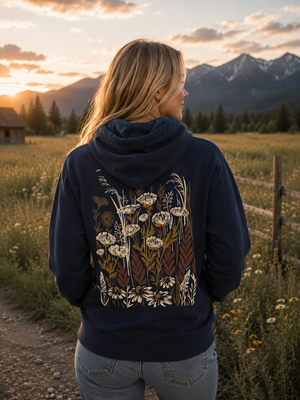 Wild Field Unisex Hoodie - Navy