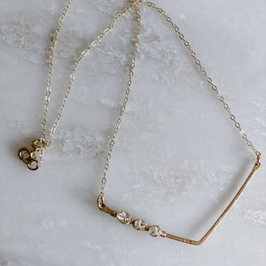 Herkimer Diamond Chevron Necklace