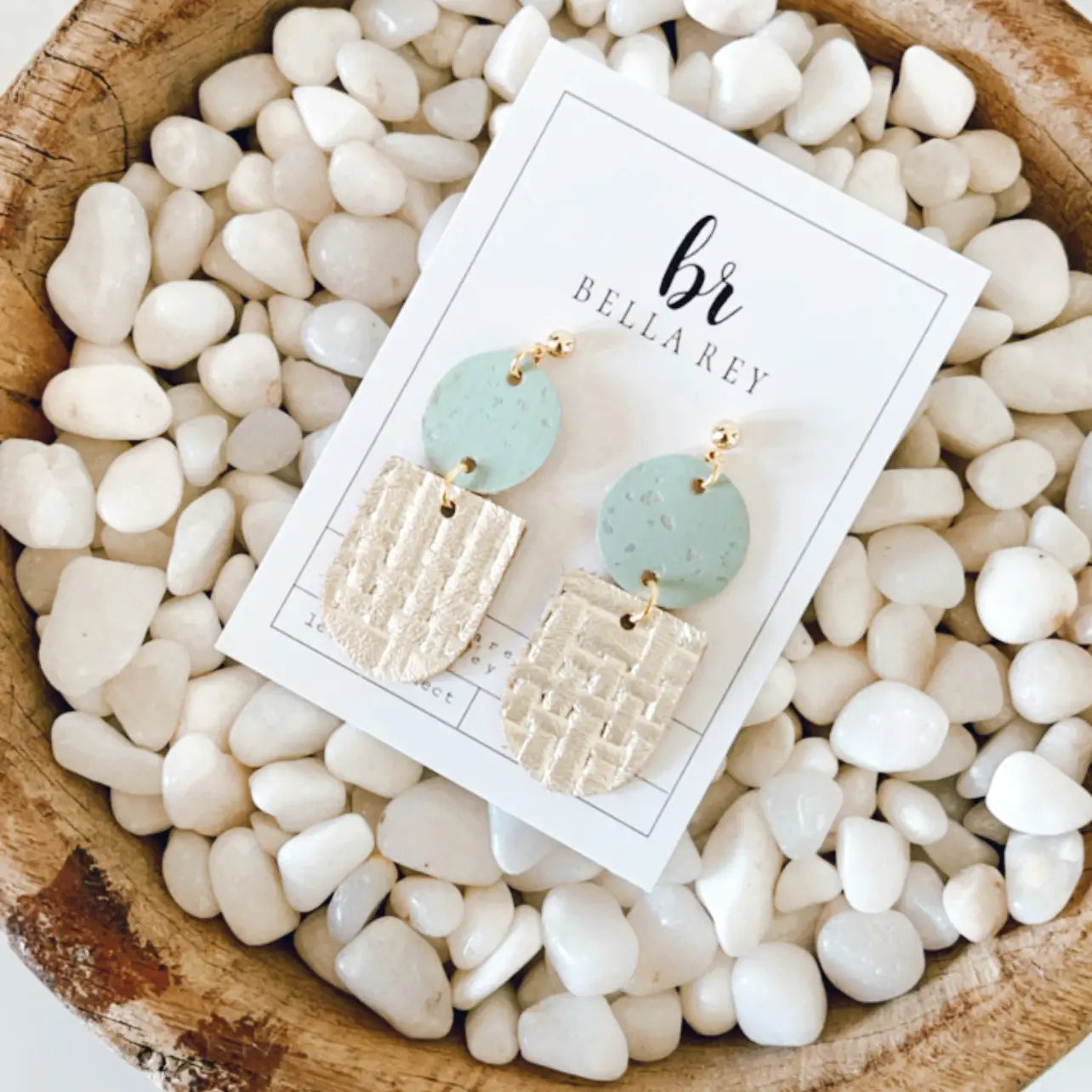 The Hadley Mini Leather Earring - Mint