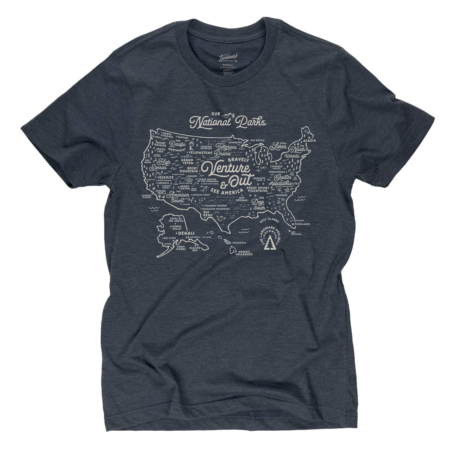 National Parks Map Tee - Navy