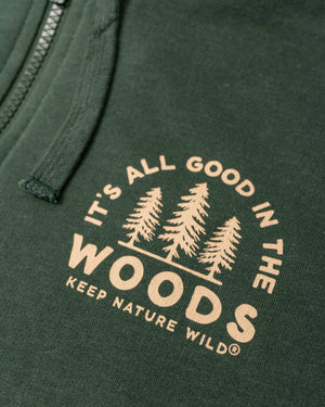 Good In The Woods Zip-Up Hoodie - Heather Forest