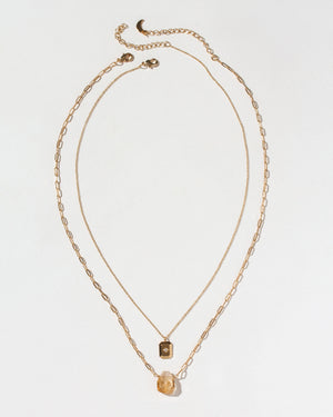Golden Horizon Layered Necklace Set