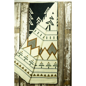 Tree Line Queen Blanket - Cabin Time