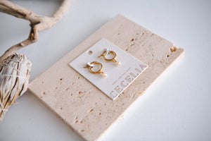 Stardust Glow Pearl Hoop Earrings