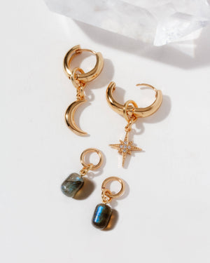 Constella Interchangeable Charm Hoop Set - Labradorite