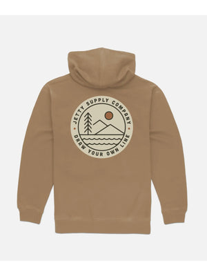Emblem Zip Hoodie - Sand