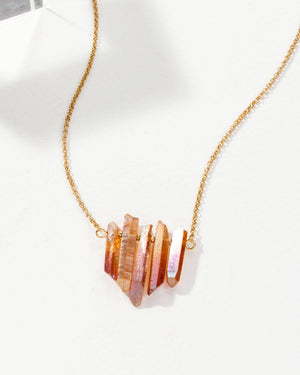 Rainy Day Necklace - Peach Quartz