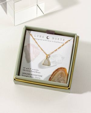 Bermuda Triangle Dainty Collar Necklace- Moonstone