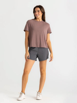 Women's Bamboo-Lined Active Breeze Short 5" - Smoke