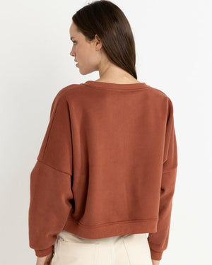 Follow the Sun Slouchy Crewneck - Rust