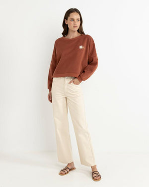 Follow the Sun Slouchy Crewneck - Rust