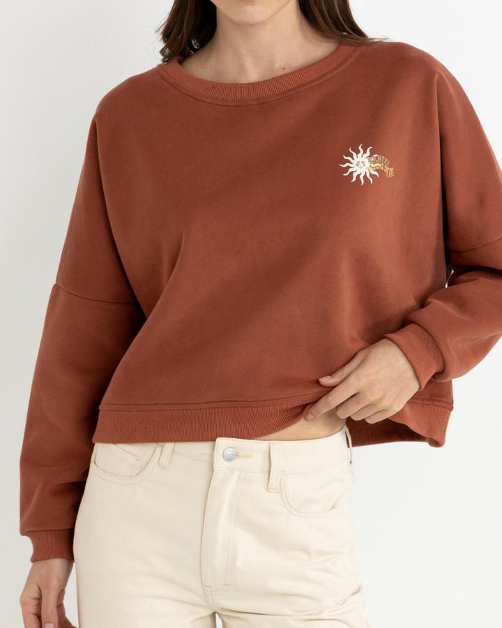Follow the Sun Slouchy Crewneck - Rust
