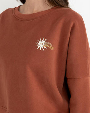 Follow the Sun Slouchy Crewneck - Rust