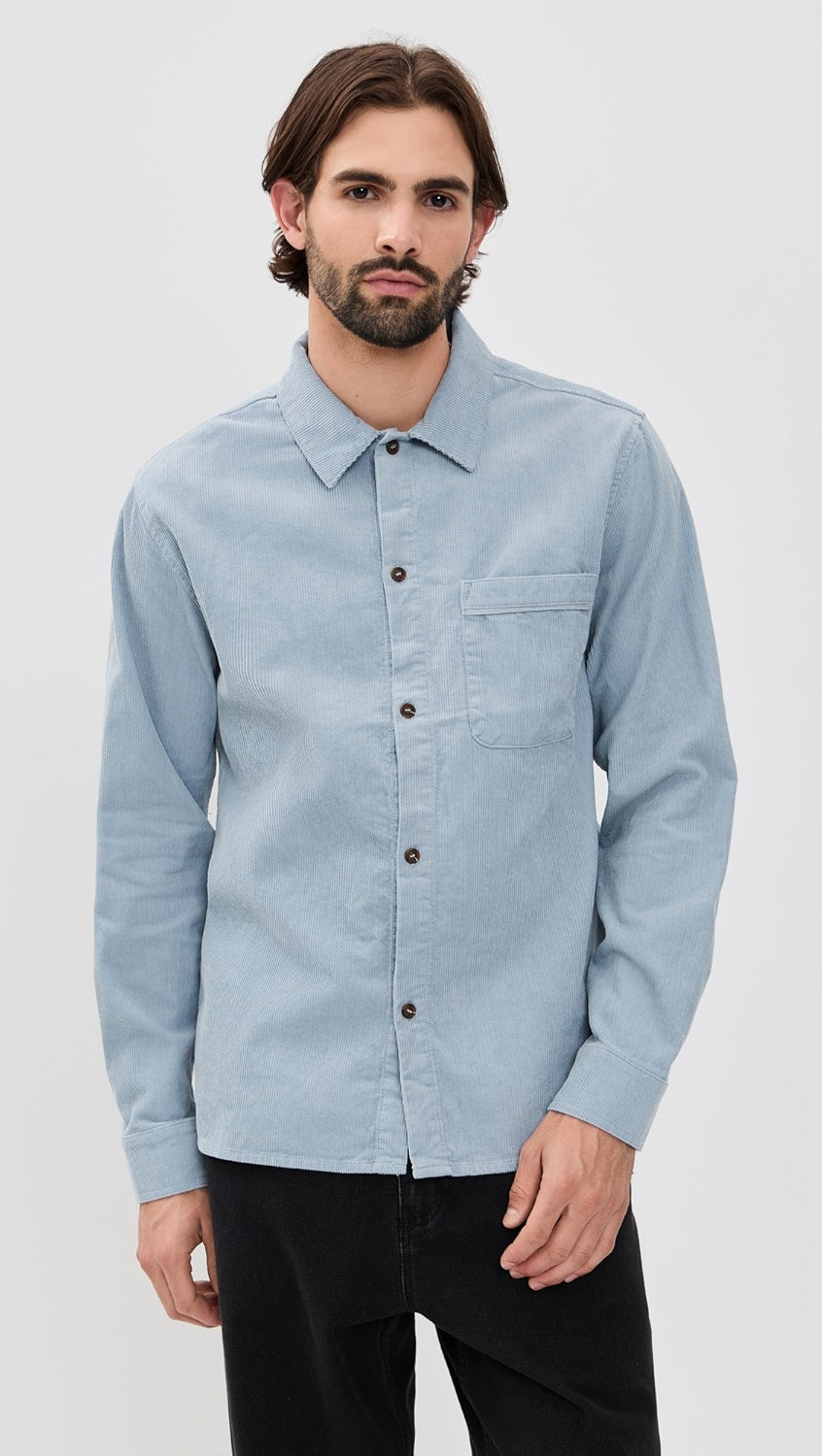Corduroy Long Sleeve Shirt - Mist