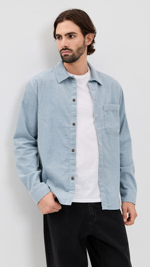 Corduroy Long Sleeve Shirt - Mist
