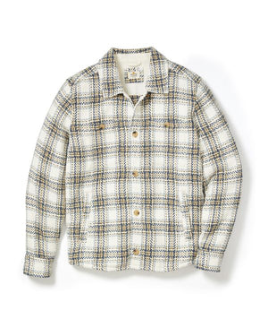 Max Twill Overshirt - Natural/blue plaid