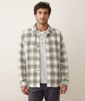 Max Twill Overshirt - Natural/blue plaid