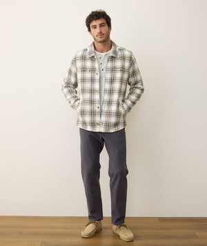 Max Twill Overshirt - Natural/blue plaid