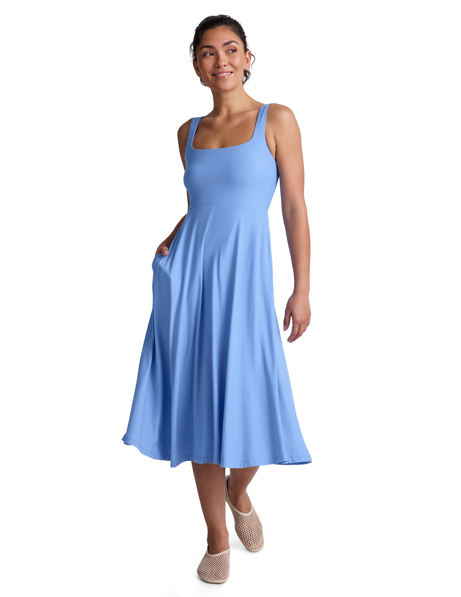 Featherweight At The Ready Dress - Flower Blue